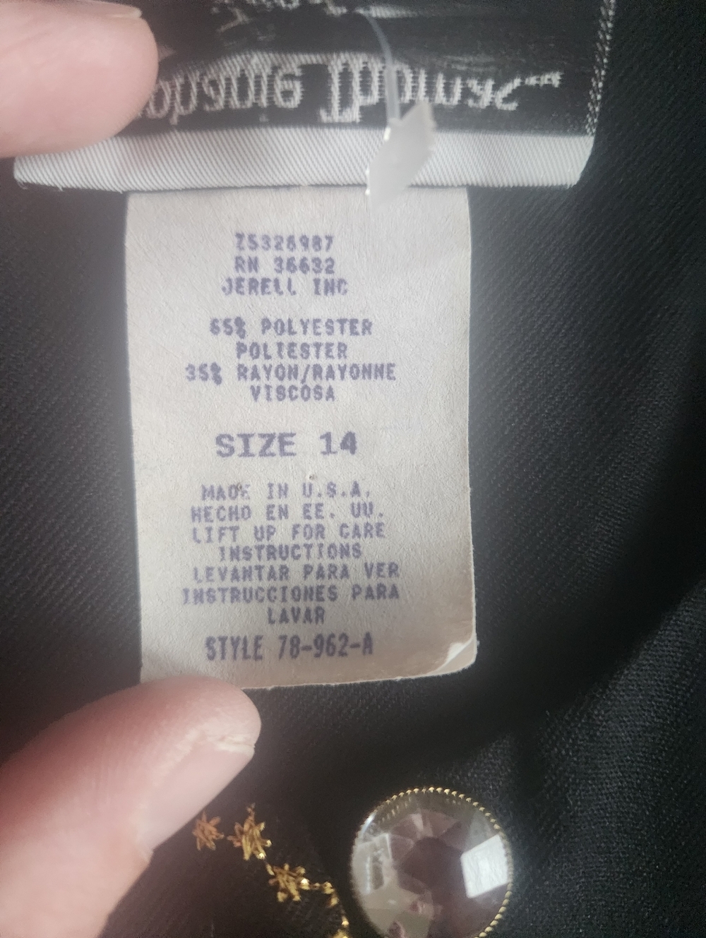 Celestial Black Sleeveless‎ Long Vest With Top Buttondls Sz 14 - Picture 7 of 11